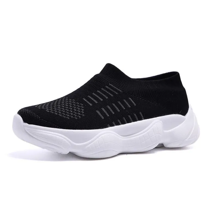 Women Mesh Fabric Sneakers Casual Comfort Socks Slip On Shoes
