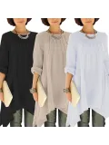 Asymmetric Long Sleeve Blouses&Shirt