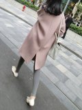 Shawl Collar Wool-blend Slit Casual Plus Size Coat