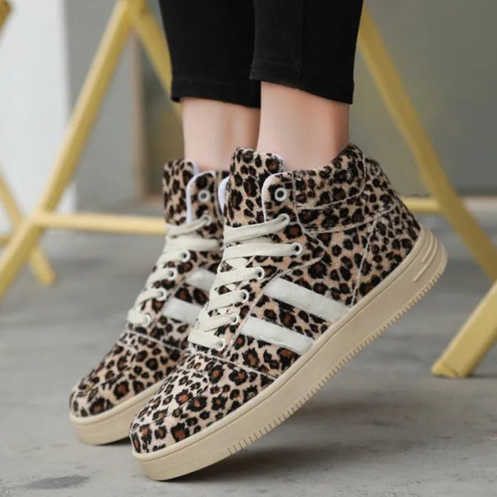 Leopard Daily Low Heel Winter Shoes Casual Comfy Ankle Boots