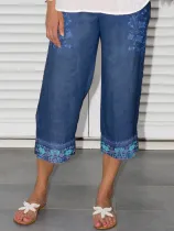 Bohemian Floral-Printed Casual Pants