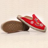Women Canvas Slippers Casual Floral Embroidered Shoes