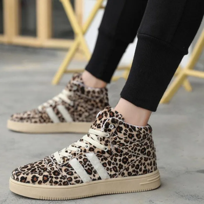 Leopard Daily Low Heel Winter Shoes Casual Comfy Ankle Boots