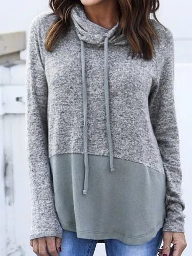Solid Casual Paneled Hoodies & Sweatshirt