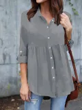 Polyester Shawl Collar Casual Shirts