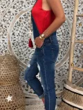 Square Neck Cotton-Blend Casual One-Pieces