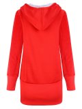 Women Pockets Casual Solid Hoodie Coats Jacket