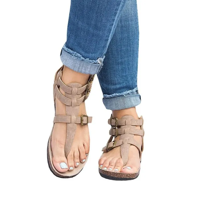 Ankle Strap Buckle Flip Flop Gladiator Thong Flat Sandals