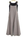Pockets Linen Casual Loose Solid Plus Size Jumpsuits