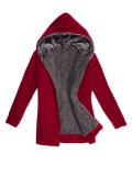 Solid Buttoned Long Sleeve Hoodie Coat