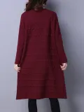 Gray Long Sleeve Embossed Solid Coat