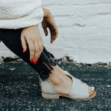 Pu Low Heel Date Sandals