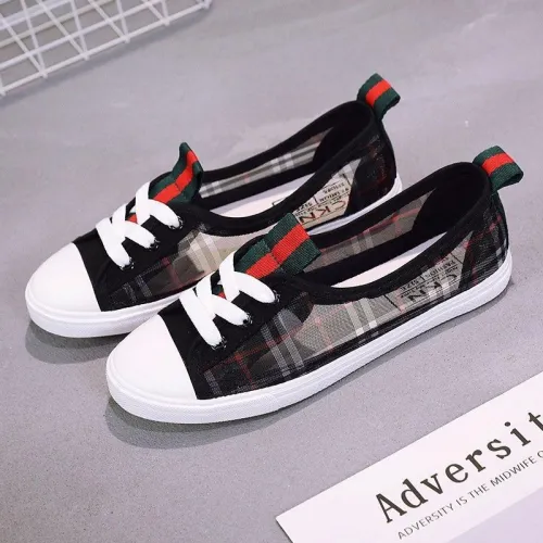 Women Casual Mesh Fabric Lace-Up Loafers Flats
