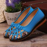 Solid Color Casual Canvas Flat Heel Summer Hollow-out Flats