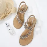 Rhinestone Clip Toe Bohemia Sandals