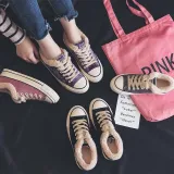Women Athletic Faux Suede Lace-up Spring/Fall Flats Casual Winter Booties