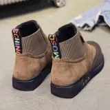 Women Artificial Leather Elastic Band Boots Vintage Suede Booties