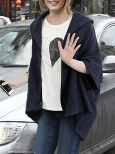 Casual Asymmetric High-Low Solid 3/4 Sleeve Plus Size Coat