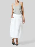Solid Casual Linen Skirts