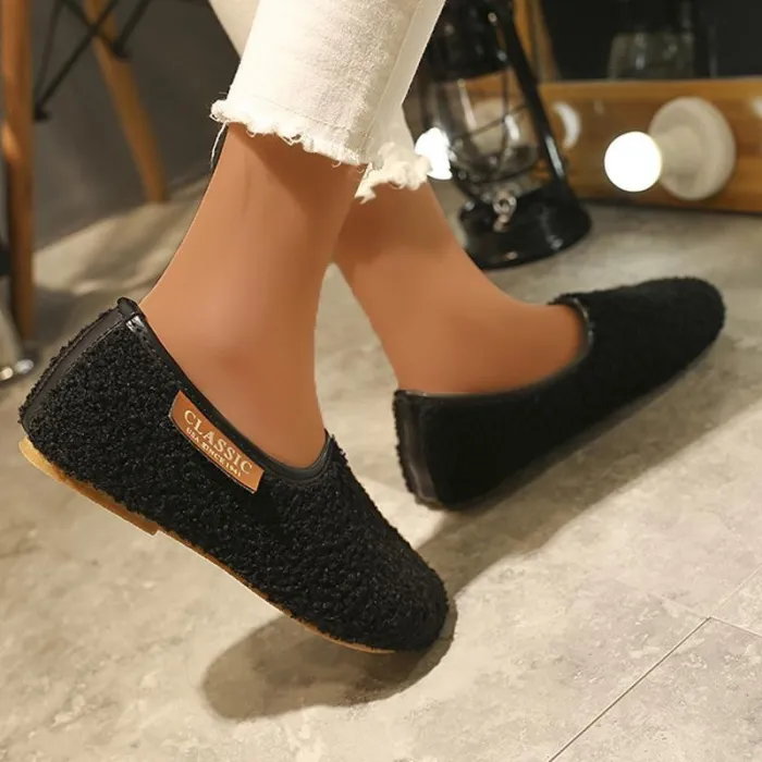 Women's Soft Round Toe Flat Casual Pregnant Winter Plus Size Shoes