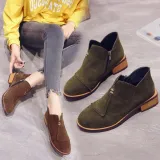 Womens Flocking Zipper Daily Chunky Heel Boots