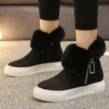 Women Casual Leopard Boots Zipper Shoes