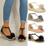 Plus Size Peep Toe Adjustable Buckle Sandals