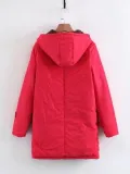 Horn Button Long Sleeve Cotton Quilted Coat