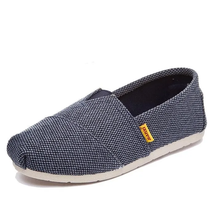 Deep Gray Daily Spring/Fall Flat Heel Braided Canvas Flats