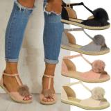 Plus Size Peep Toe Adjustable Buckle Sandals
