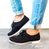 Womens Oxford Shoes Comfort Low Heel Lace-up Daily Loafers
