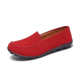 Women Nubuck Loafers Casual Slip On Plus Size Shoes