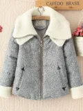 Double Lapel Long Sleeve Cotton Pockets Outdoor Coat