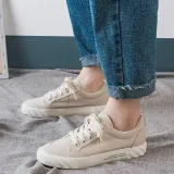 Women Yellow Lace-Up Fashion Sneakers