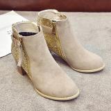 Women Flocking Booties Casual Zipper Plus Size Shoes
