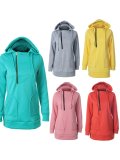 Casual  Hooded Zipper Long Sleeve Sweatshirts For Women