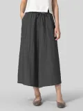 Casual Plus Size Solid Pants With Pockets
