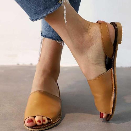 Women PU Sandals Casual Peep Toe Outdoor Shoes
