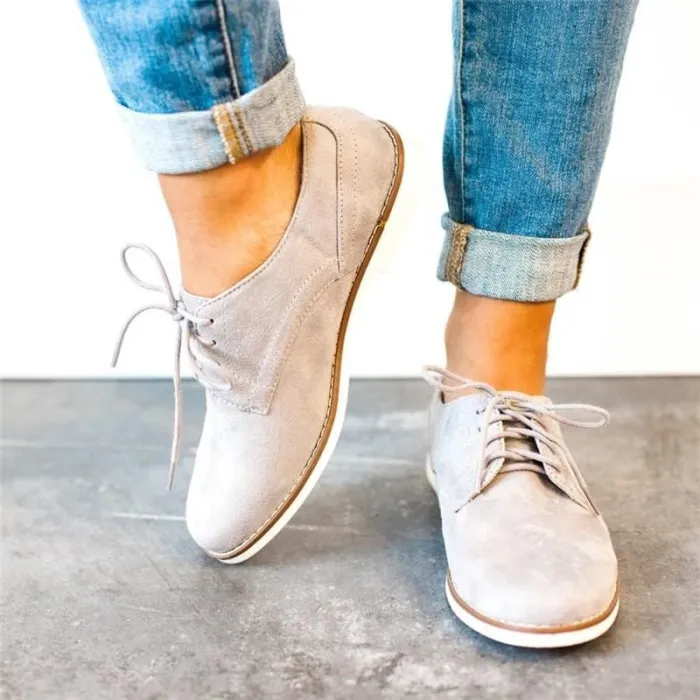 Womens Oxford Shoes Comfort Low Heel Lace-up Daily Loafers