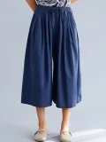 Women Blue Casual Wide Leg Pants