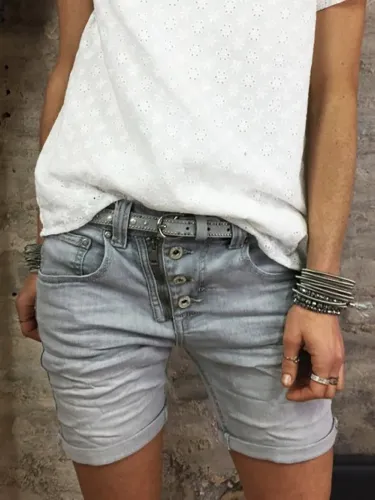 Button Down Zipper Plus Sizee Shorts Pants