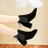 Women Chunky Heel Back Lace-up Suede Spring/Fall Daily Boots