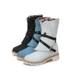Women Plus Size Chunky Heel Adjustable Buckle Spring/Fall Boots