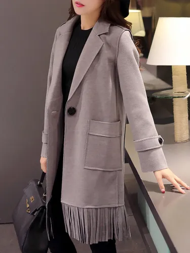 Fringed Shift Work Solid Coat