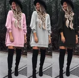 Shift Cowl Neck Casual Solid Fall Dress