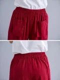 Plus Size Women Plain Casual Pants