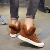 New Style Chelsea Boots Flocking Casual Lace-up Ankle Booties For Women