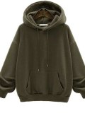 Solid Color Pocket Thicken Hooded Sweatshirt