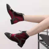 Winter Rivet Lace-Up Chunky Heel Suede Boots