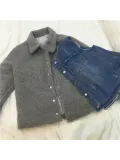 Two Piece Cotton-Blend Plus Jeans Jacket Casual Coat